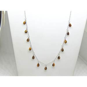 Collar de joyería de Plata de Calidad AAA +, colgante de piedra preciosa de ojo de tigre delicado hecho a mano, pera de ojo de tigre Natural genuino - Product Image 3