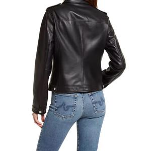 Chaqueta de piel de oveja auténtica para mujer, chaqueta recortada para mujer, estilo bombardero, moda de primavera, piel auténtica, venta al por mayor - Product Image 2