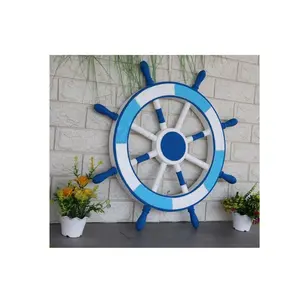 Великолепный стиль, натуральное полированное деревянное судовое колесо ручной работы, уникальное подвесное морское судно для украшения, роскошное кольцо с ручкой