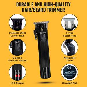 Tondeuse sans fil rechargeable pour homme avec 4 guides de coupe, idéale pour la mise en forme de la barbe et de la ligne des cheveux, pour débutants - Product Image 5