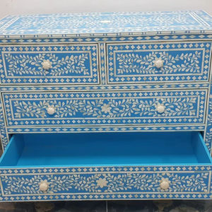 Taburete con Incrustaciones de Hueso, Muebles Modernos de Lujo para Sala de Estar, Aparador de Madera, Mueble de Almacenamiento para TV, Vitrina, Artesanía en Resina - Product Image 1