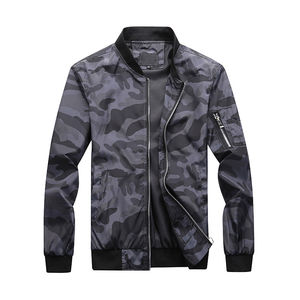 Chaqueta Bomber de manga larga para hombre 2025 a precio barato, cuello levantado, transpirable, sostenible, con logotipo personalizado, chaqueta Bomber para hombre - Product Image 3