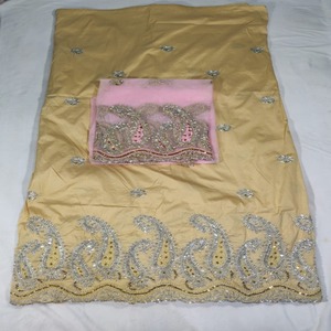 Tela de tafetán con diseño de Paisley y adornos de piedras, de la mejor calidad, aspecto premium y lujoso, para damas nigerianas. - Product Image 1