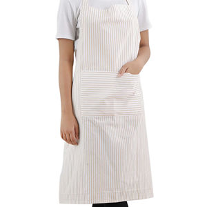 Babero sin mangas teñido en hilo de algodón reciclado personalizable al por mayor, delantal de lino rojo a cuadros para limpieza del hogar, uso en restaurantes - Product Image 1