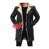 Manteau d'hiver personnalisé en cuir écologique à double boutonnage, 70% duvet, coupe-vent pour homme, poncho en fausse fourrure d'agneau, manteaux extra longs chauds