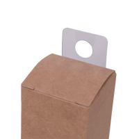 Attache ronde autocollante en plastique durable et écologique pour suspendre des articles légers en magasin, personnalisable