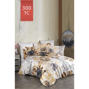 Varol Royal Satin 300TC Duvet Cover <b>Set</b> Double Duvet Cover Family Size-VICTORIA Woven Floral Satin Fabric Cotton for Home - Product Image 1
