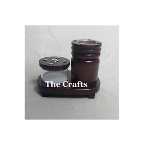 Brûleur à Bakhoor en bois couleur marron avec plateau et boîte en acrylique, diffuseur d'ambiance pour la maison, au prix le plus bas - Product Image 1