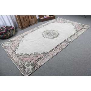 พรมตุรกีขนาด 5.4x9.4 ฟุต พรมวินเทจขนาดใหญ่ พรมขนสัตว์ลายจุดสีขาว - Product Image 2