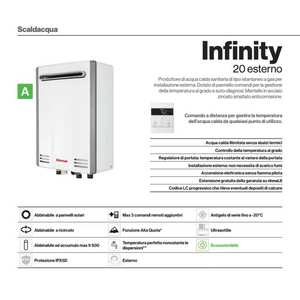 Calentador de Agua a Gas para Exteriores Rinnai Infinity 20e 20L ErP Metano de Alta Eficiencia - Product Image 5