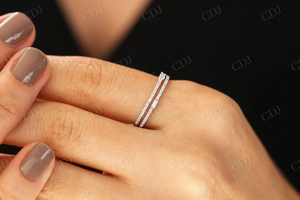 ประกายแฟชั่นผู้หญิงคลาสสิก14K สีเหลืองทองแต่งงานวงแล็บปลูกเพชรและสองแถวไมโครปูหมั้นเครื่องประดับงานปาร์ตี้ - Product Image 5