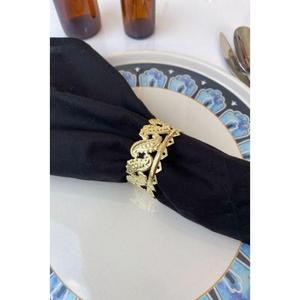 ห่วงรัดผ้าเช็ดปากทำจากทองเหลืองขัดเงาพร้อมรายละเอียดที่ประณีตและเหมาะสำหรับการสร้างบรรยากาศการรับประทานอาหารที่แสนสบายและหรูหราที่บ้าน - Product Image 1