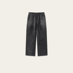 Pantalons de survêtement pour homme à jambe large et évasée, personnalisés pour impression puff, en molleton délavé soleil, coupe ample, devant plat, vente en gros - Product Image 5