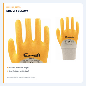 ถุงมือทำงานเคลือบไนไตรล์ 3/4 สีเหลือง - Product Image 3