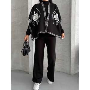 Ensemble poncho en tricot trois pièces pour femme, collection 1560 - Product Image 4