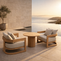 Ensemble de chaises de jardin en teck pour l'extérieur de l'hôtel, table basse, mobilier de patio imperméable et portable, résistant aux intempéries, pour villa et jardin