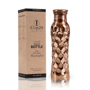 Bouteille d'eau AYURVEDIC 950ml avec laque faite à la main en cuivre 100% SIPPER pour les fêtes - Product Image 4