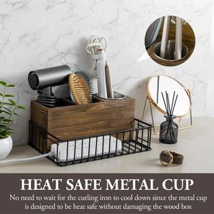 Wooden and Iron Base Multi Functional Holder Wooden Three Block Stand With <b>Tissue</b> <b>Paper</b> Rack for Home Accessories - Product Image 4