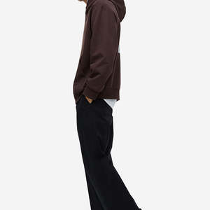 Sudadera con Capucha para Hombre, Diseño Nuevo, Color Marrón Sólido, Estampada, 100% Algodón, Cálida para Invierno, Tallas Grandes - Product Image 3