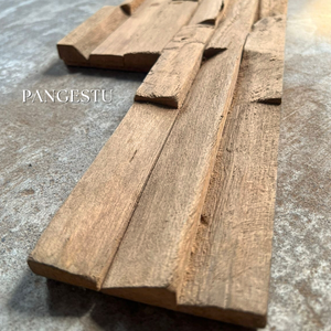 แผ่นผนังไม้เนื้อแข็งธรรมชาติแบบเรียบง่าย ตกแต่งผนังด้วยไม้รีไซเคิล สำหรับตกแต่งผนังภายในบ้าน ร้านกาแฟ ร้านอาหาร โรงแรม - Product Image 3