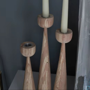 Nuevo Diseño de Portavelas de Madera, 4 Piezas, Hecho a Mano, Pulido, Diseño Personalizado, Alta Calidad para Decoración del Hogar y Bodas - Product Image 1