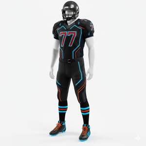 Uniforme de Fútbol Americano para Equipos, Conjunto Completo de Jersey, Pantalones Cortos, 100% Poliéster, Ligero, Transpirable, de Secado Rápido - Product Image 4