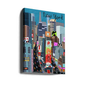 Impression d'art illustré de Times Square à New York par Carla Daly - Product Image 2