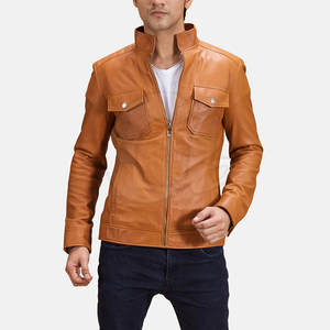 Veste d'hiver pour homme la plus vendue, tendance, légère, en cuir de vache, col montant, respirante, écologique, imperméable - Product Image 4