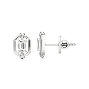 Anting-anting Thalia Solitaire Stud dari Emas 14k dengan Mutiara Turquoise atau Zirkon untuk Pernikahan dan Pertunangan. - Product Image 3