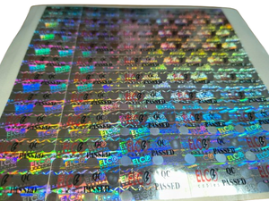 Etiquetas Adhesivas Impresas en Dos Colores con Holograma Plateado Modelo P3 para Compras Comerciales - Etiqueta Digitech - Product Image 2