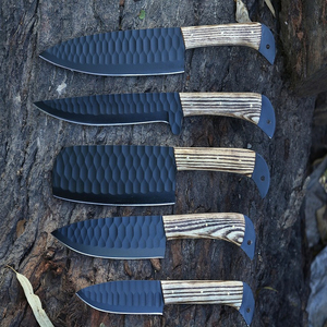 Couteau de cuisine en acier fait main 2025 Offre Spéciale avec revêtement martelé Nouveau style avec manche en bois naturel et sac de transport en cuir - Product Image 3