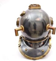 Casque de plongée nautique artisanal en métal finition noire, artisanat de la Royal Navy, cadeau pour lui, Chine, moderne, sculpture