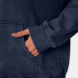 Taille personnalisée sweat à capuche délavé à l'acide femmes décontracté Streetwear figurines d'épaule tombante respirant écologique sweats à capuche tissu tricoté - Product Image 5