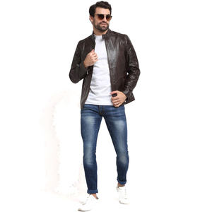 High Quality Casual <b>Genuine</b> <b>Leather</b> <b>Jacket</b> Men Custom logo Designer Blank Pure Plus Size Men's <b>Jackets</b> - Product Image 4