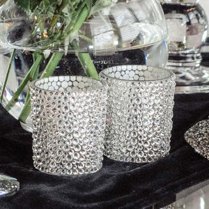 Perles de cristal artisanales bougeoir décoration porte-lumière de thé décor de mariage pièce maîtresse forme ronde support élégant - Product Image 5