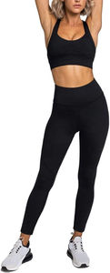 Ensemble de sport 2 pièces grande taille pour femme : soutien-gorge de sport très extensible et leggings de yoga taille haute, respirant, léger et délavé - Product Image 5