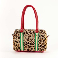 Sac de voyage de luxe personnalisé en cuir véritable de marque, grande capacité, bagage à main, valise à fermeture éclair, sac à main pour femme avec imprimé léopard