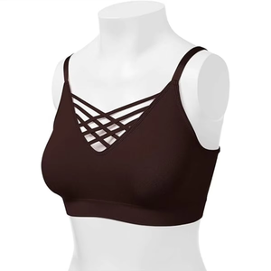 Soutien-gorge de sport rayé au design tendance pour femmes, tissu doux sans couture, évacuation de la transpiration, confort pour le fitness et le yoga - Product Image 4