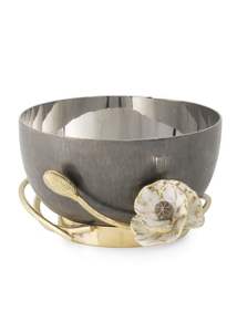 Cuenco decorativo de metal de diseño hecho a mano con soporte para decoración interior del hogar y espacio de vida moderno - Product Image 2