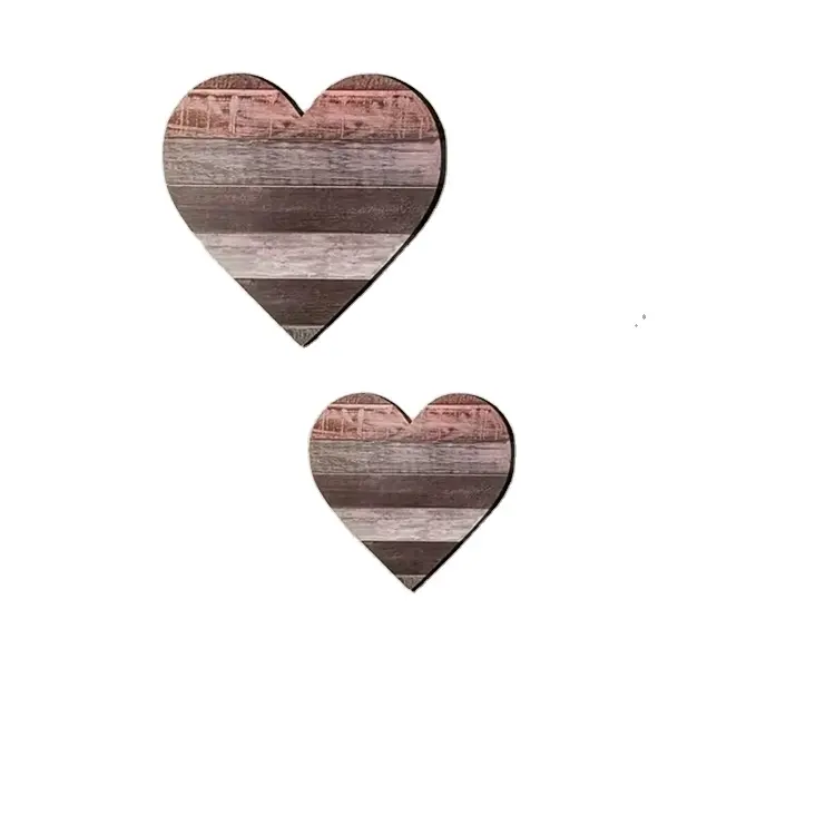뜨거운 판매 하트 모양의 나무 벽 예술 장식 크리 에이 티브 홈 펜던트 나무 심장 벽 기호 소박한 교수형 패