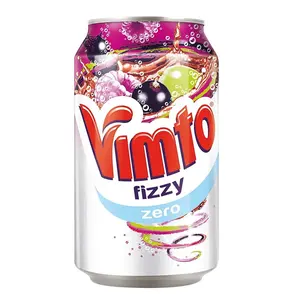 Fizzy Blue Raspberry | Vimto Fizzy Sparkling Fruit Flavoured Drink Can, 24 X 250 ml - Pack of 24