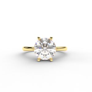 IGI Certified Round Brilliant Cut Lab Grown Diamond Solitaire Engagement <b>Ring</b> in 9K Rose / White & Yellow Gold - Product Image 1