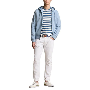 Sweat à capuche léger haut hommes sweat à capuche coupe ajustée avec fermeture éclair complète et poche avant plaine basique tous les jours chaud sweat à capuche d'hiver - Product Image 3