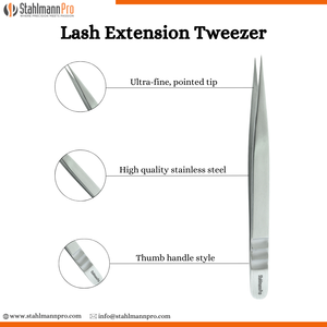 Pinces à cils incurvées de luxe STAHLMANN PRO de haute qualité, écologiques, en acier inoxydable, pointe pointue, logo personnalisé - Product Image 2