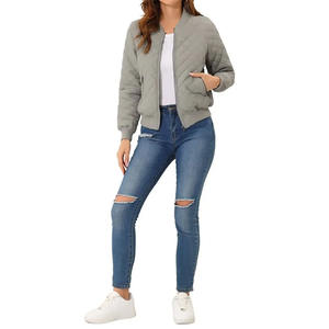 Chaqueta de béisbol de alta calidad para mujer de otoño 2025 con logotipo personalizado prendas de vestir exteriores de béisbol informales largas de poliéster - Product Image 2