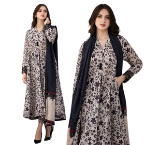 Custom Logo 3 Piece Ready Made Pakistani Shalwar Kamiz Set With Pure Woolen <b>Shawls</b> <b>Women</b> Embroidered Breathable Plus Size Adults - Product Image 4