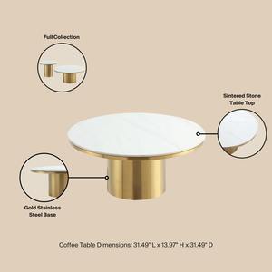 Mesa de Centro Moderna de Metal y Mármol Ecológica de Calidad Exclusiva con Acabado Dorado para Muebles de Hogar, Éxito de Ventas - Product Image 3