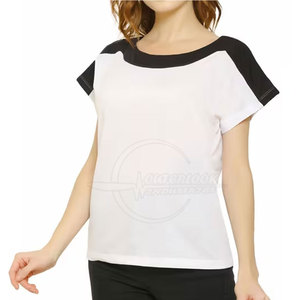 2025 nuevo diseño de gran tamaño cuello redondo camisetas de mujer transpirable Casual Jersey patrón sólido - Product Image 1