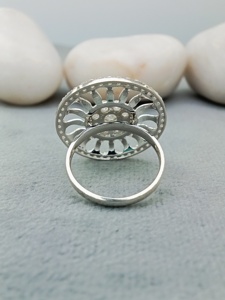 ชุดเครื่องประดับชั้นดี14K/18K แหวนแต่งงานหมั้นหมาย VVS เพชรเม็ดเดี่ยวแนวแฟนซีรับประกันความพึงพอใจใน100% สั่งได้ - Product Image 4