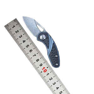 Cuchillo plegable con mango G10 de acero damasco de 76 capas personalizable nuevo y exclusivo al mejor precio, cuchillo para exteriores, cuchillo para acampar - Product Image 3